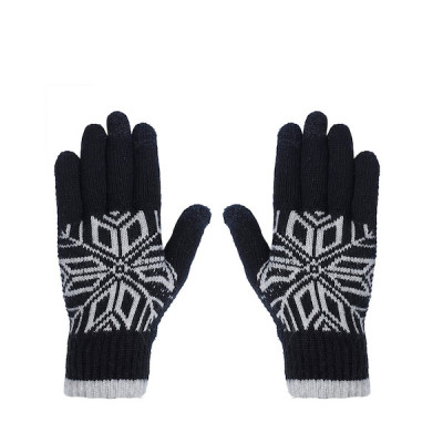 Men Black Acrylic Hand Gloves